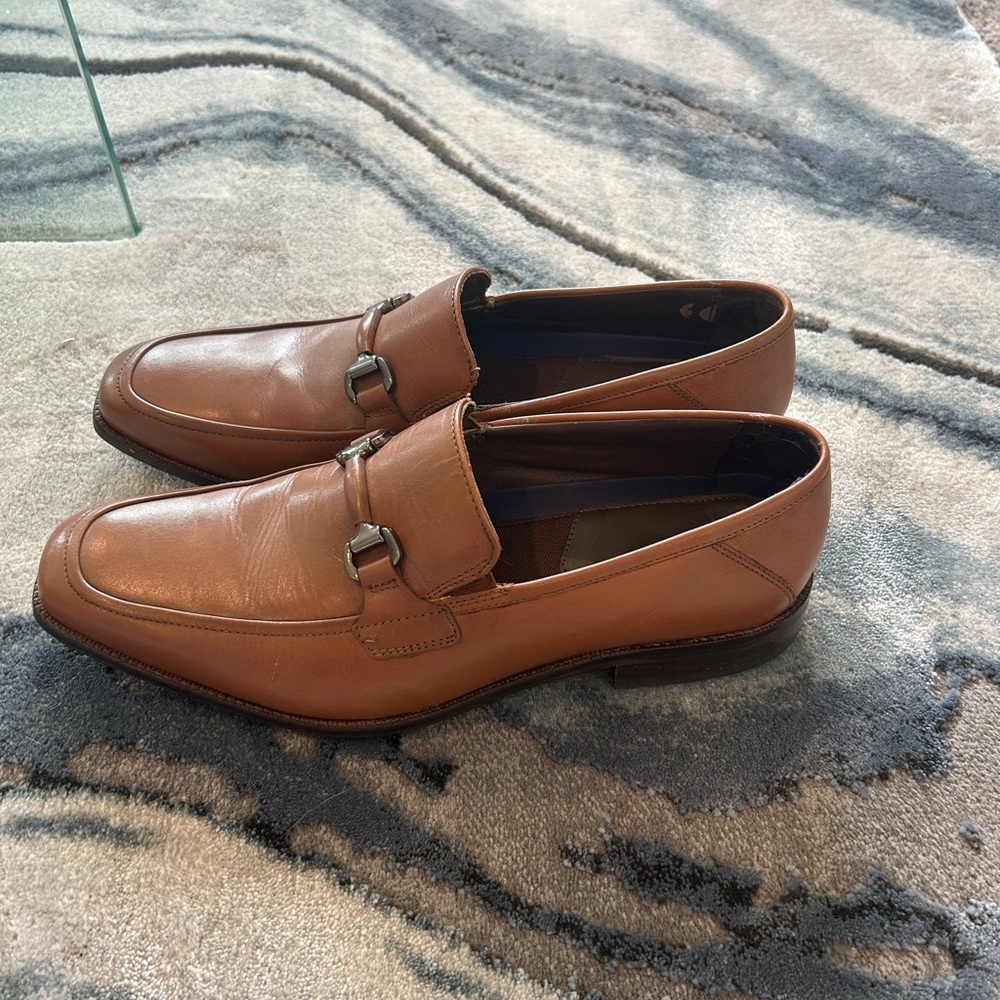 Johnston & Murphy Tan Leather Slip-On Loafers